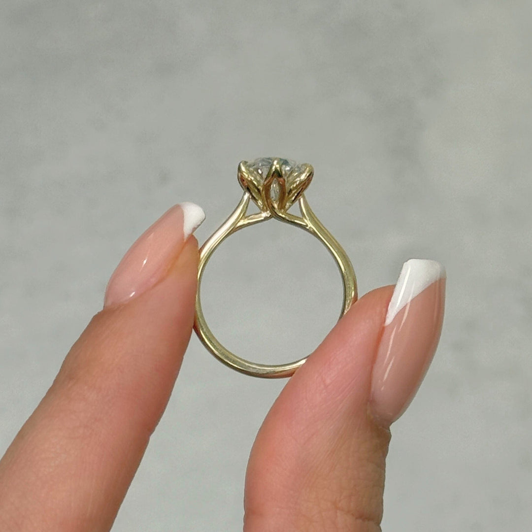 AGI Design Mary Oval Lab Created Diamond Tulip Engagement Ring