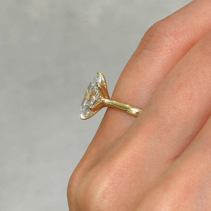 AGI Design Mary Oval Lab Created Diamond Tulip Engagement Ring