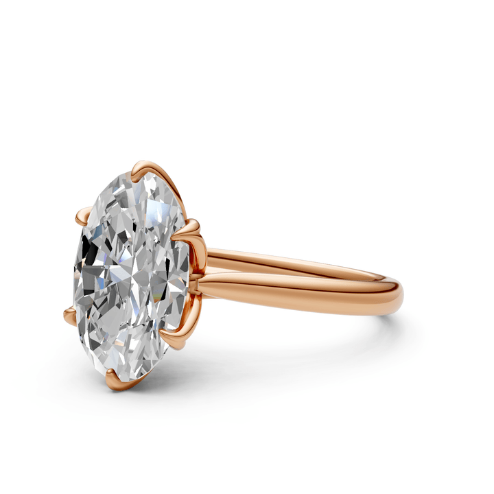 AGI Design Mary Oval Lab Created Diamond Tulip Engagement Ring