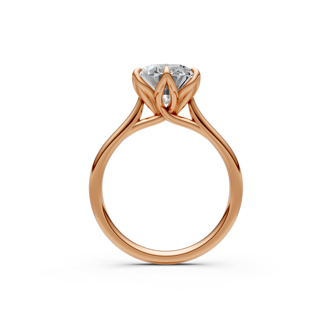 AGI Design Mary Oval Lab Created Diamond Tulip Engagement Ring