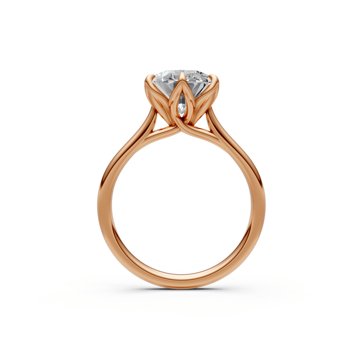 AGI Design Mary Oval Lab Created Diamond Tulip Engagement Ring