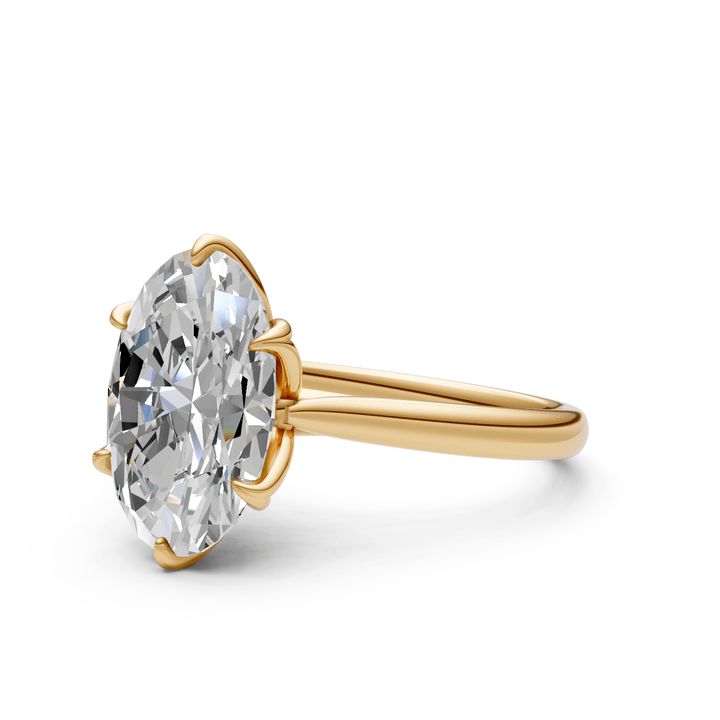 AGI Design Mary Oval Lab Created Diamond Tulip Engagement Ring