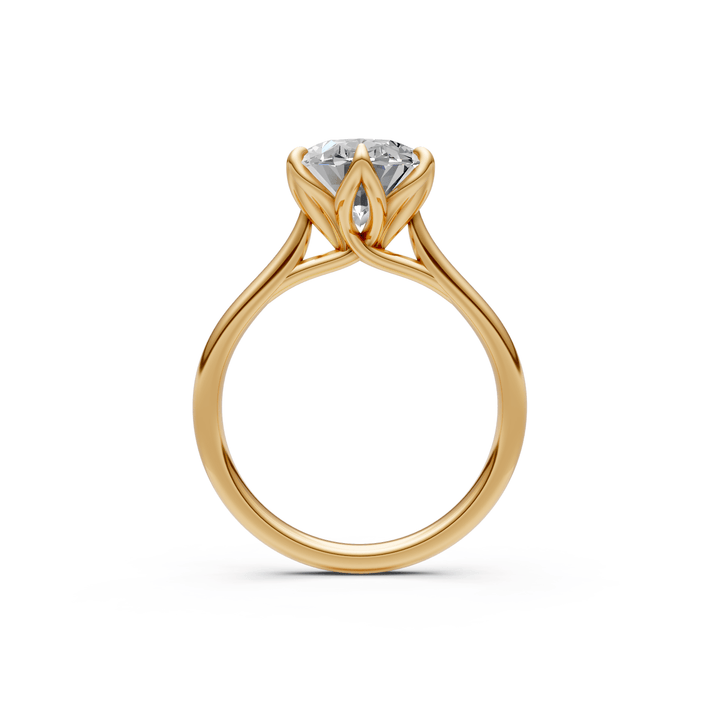 AGI Design Mary Oval Lab Created Diamond Tulip Engagement Ring