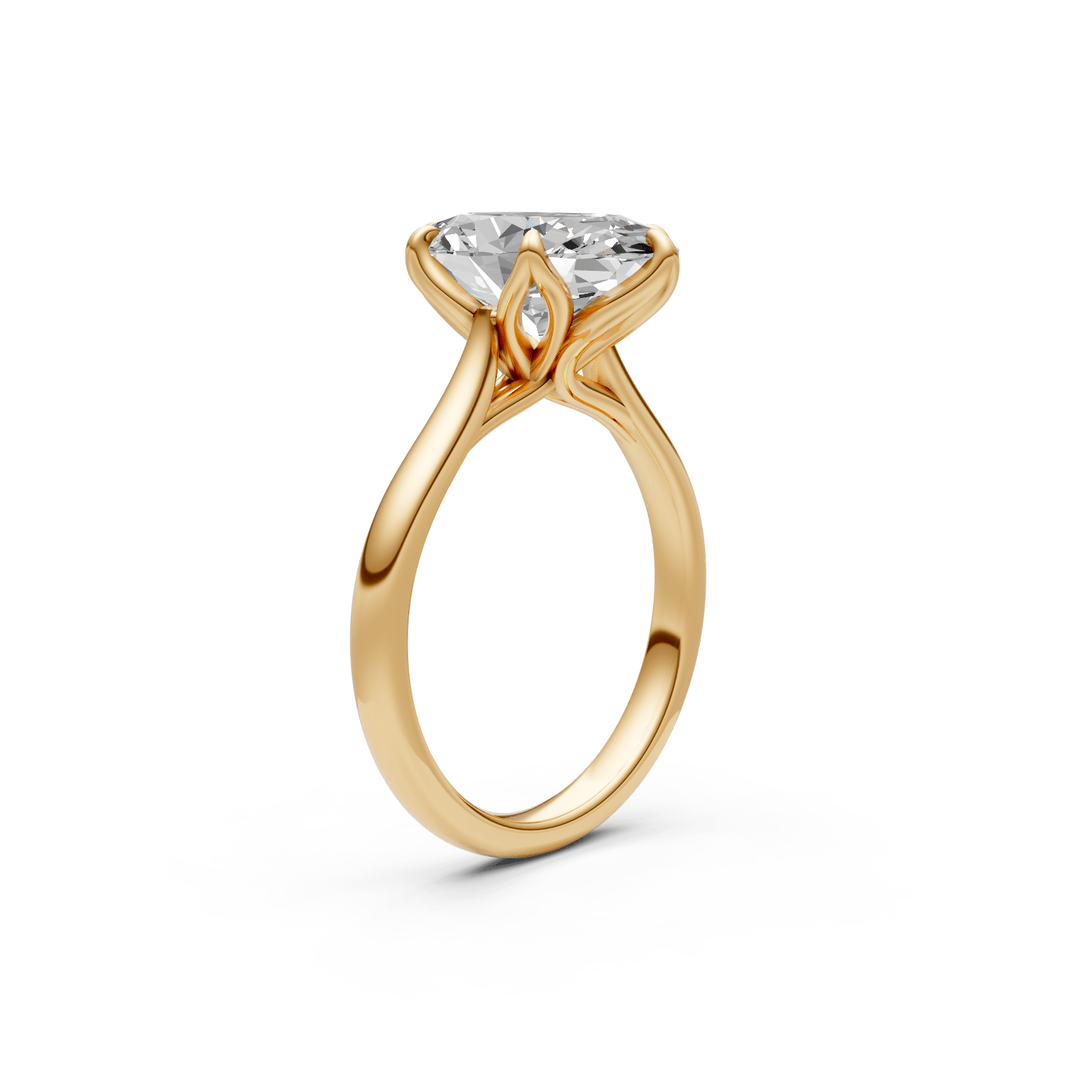AGI Design Mary Oval Lab Created Diamond Tulip Engagement Ring