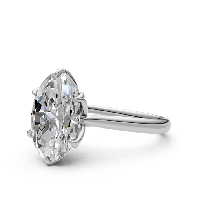 AGI Design Mary Oval Lab Created Diamond Tulip Engagement Ring