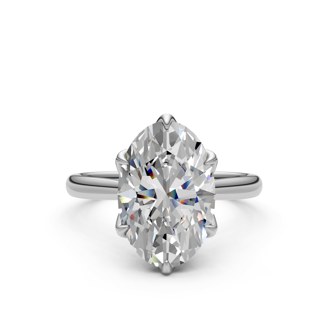 AGI Design Mary Oval Lab Created Diamond Tulip Engagement Ring