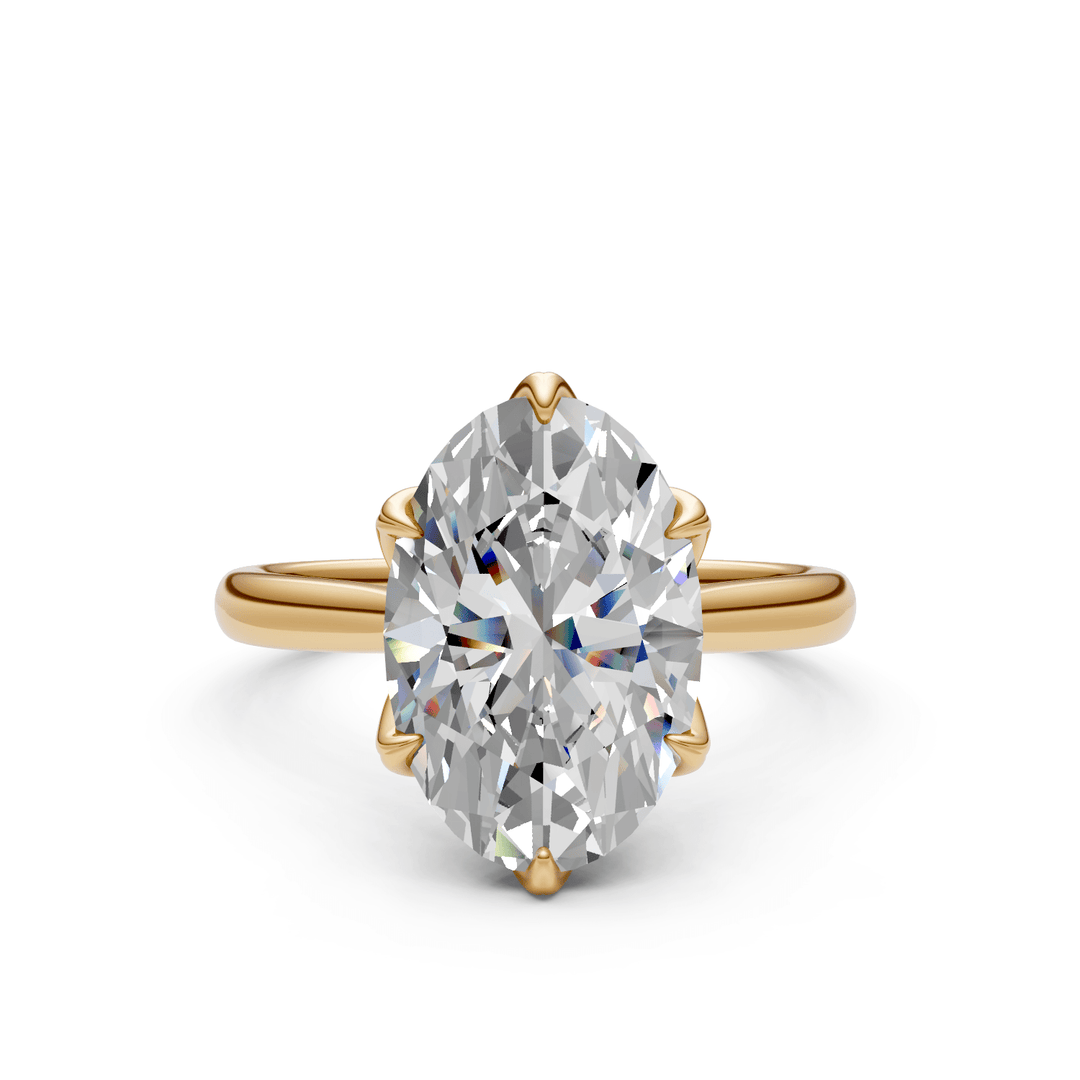 AGI Design Mary Oval Lab Created Diamond Tulip Engagement Ring