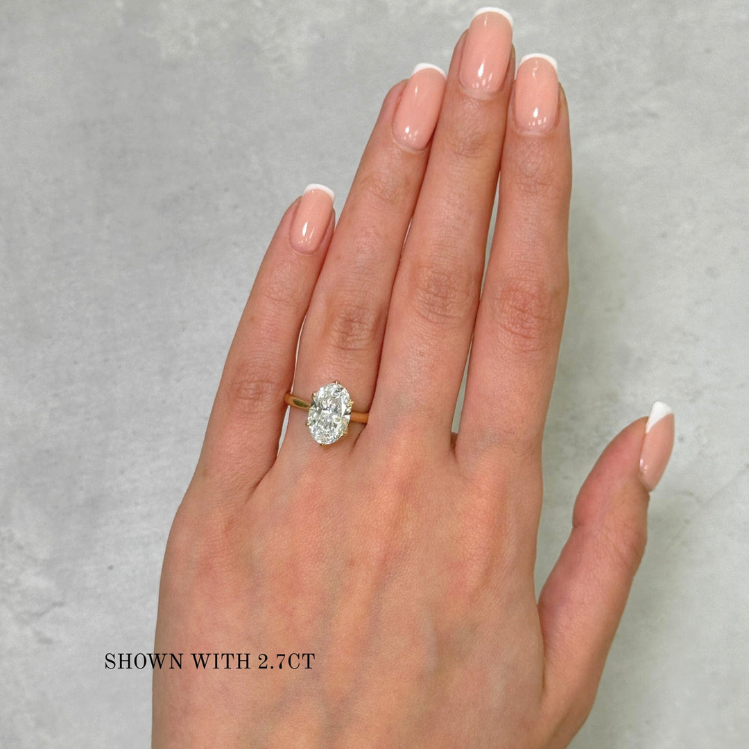 AGI Design Mary Oval Lab Created Diamond Tulip Engagement Ring