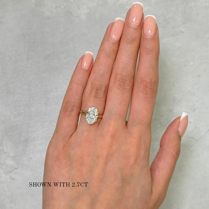 AGI Design Mary Oval Lab Created Diamond Tulip Engagement Ring