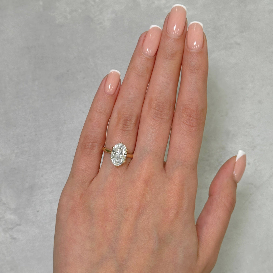 AGIDesignShop Mary Oval Moissanite Tulip Engagement Ring