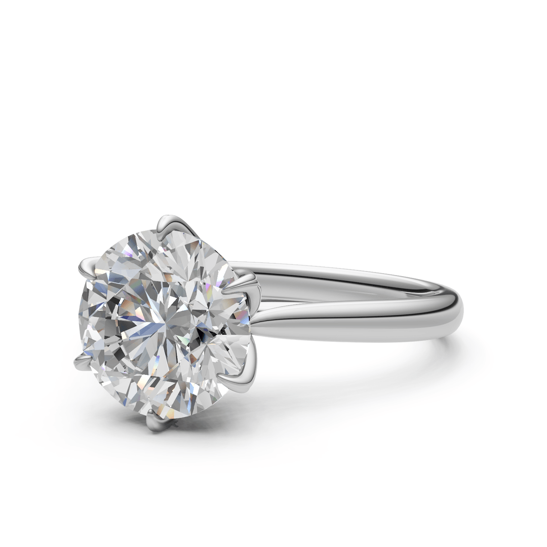 AGI Design Mary Round Lab Created Diamond Engagement Ring