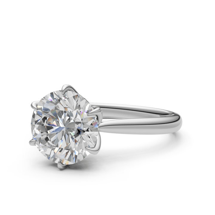 AGI Design Mary Round Lab Created Diamond Engagement Ring