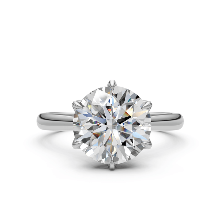 AGI Design Mary Round Lab Created Diamond Engagement Ring