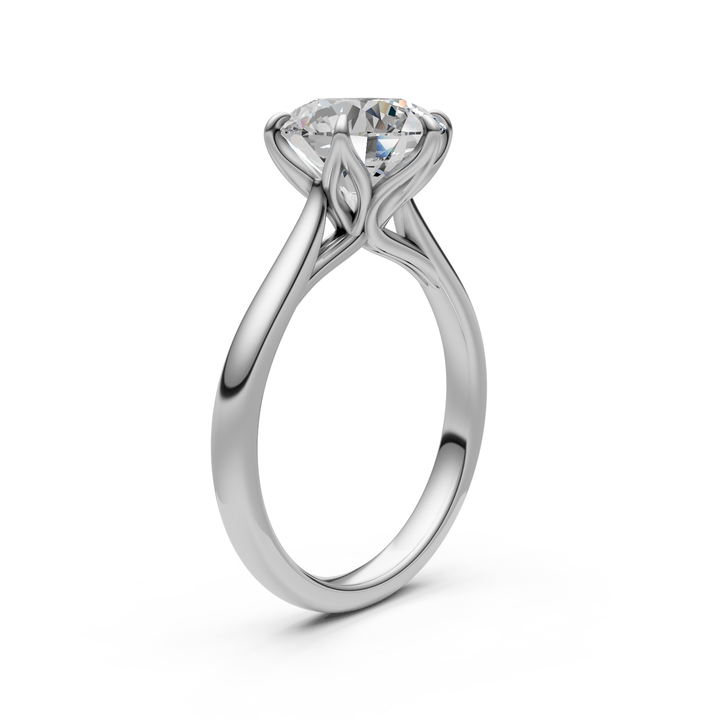 AGI Design Mary Round Lab Created Diamond Engagement Ring