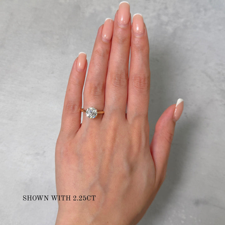 AGI Design Mary Round Lab Created Diamond Engagement Ring