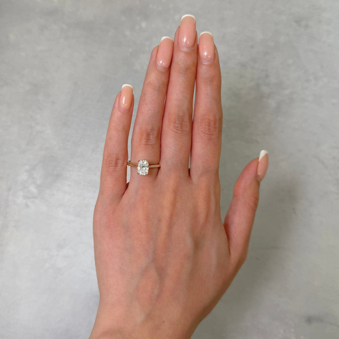 AGI Design Megan Elongated cushion cut  Lab Created Diamond Engagement Ring