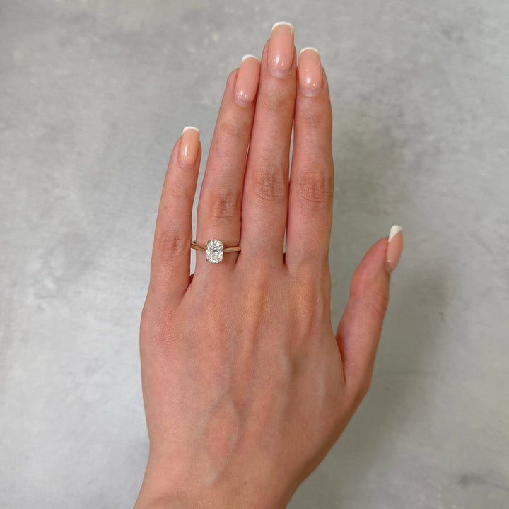 AGI Design Megan Elongated cushion cut  Lab Created Diamond Engagement Ring