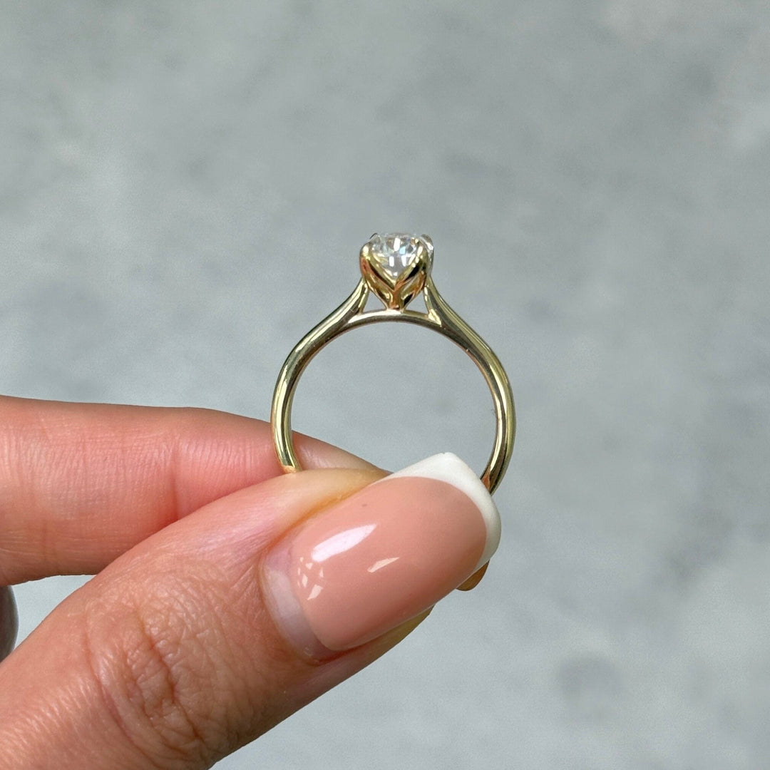 AGI Design Megan Elongated cushion cut  Lab Created Diamond Engagement Ring