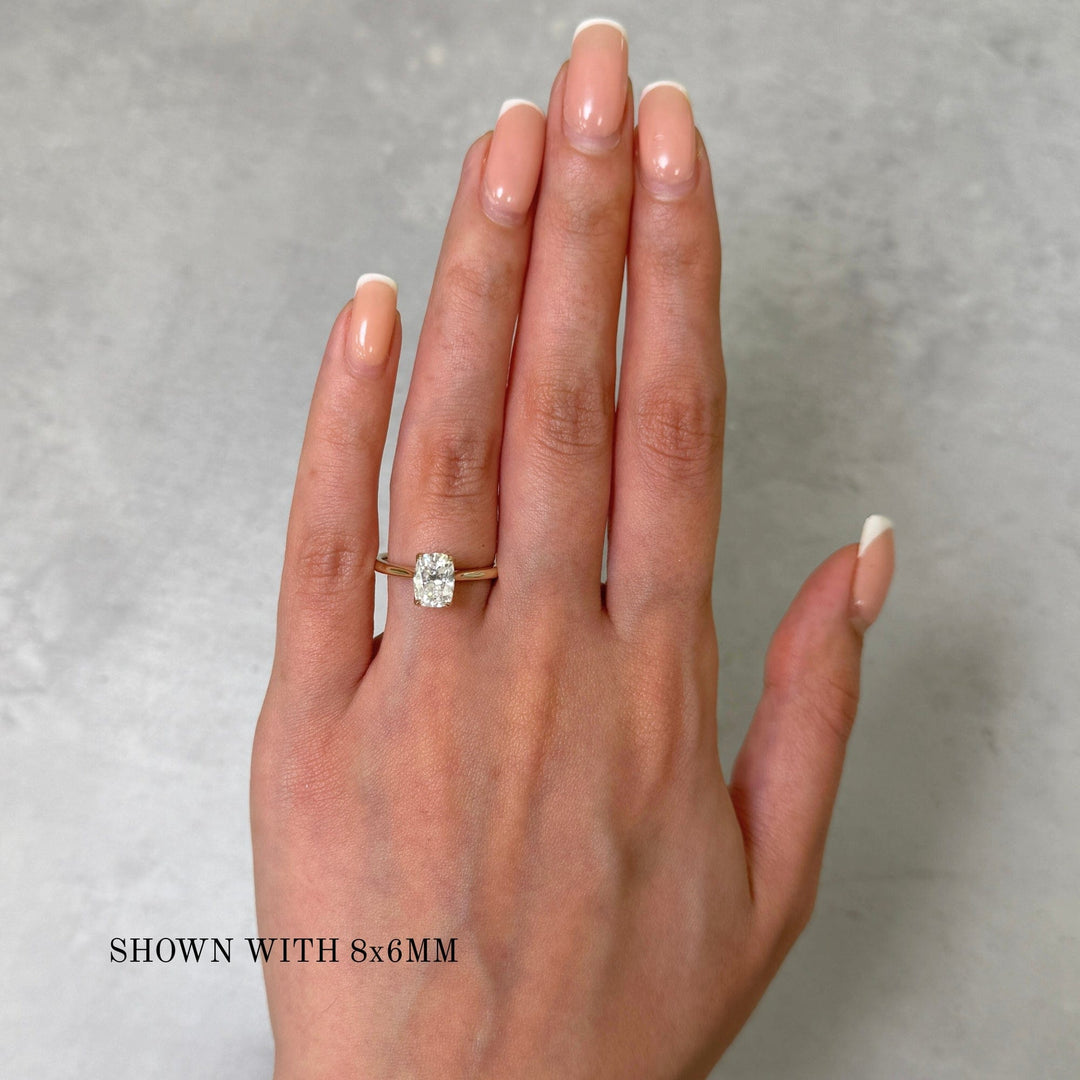 AGIDesignShop Megan Elongated cushion cut Moissanite Engagement Ring