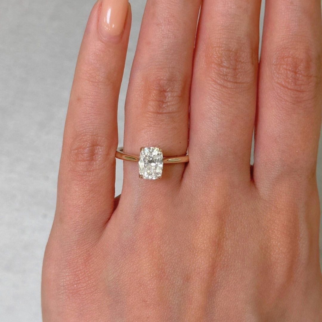 AGIDesignShop Megan Elongated cushion cut Moissanite Engagement Ring