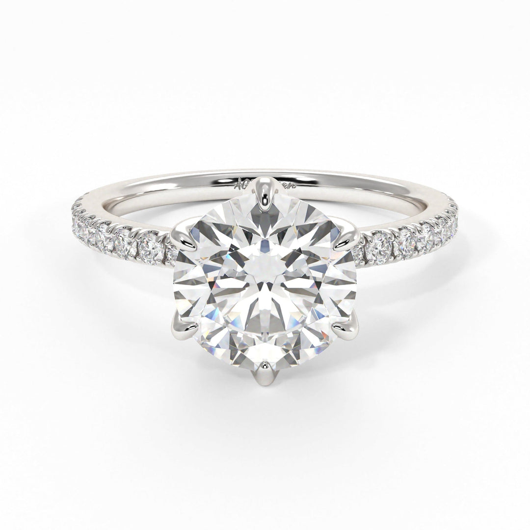 AGI Design Melanie Round Lab Created Diamond Engagement Ring