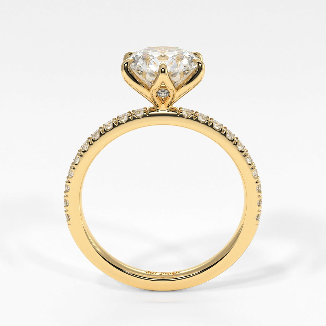 AGI Design Melanie Round Lab Created Diamond Engagement Ring
