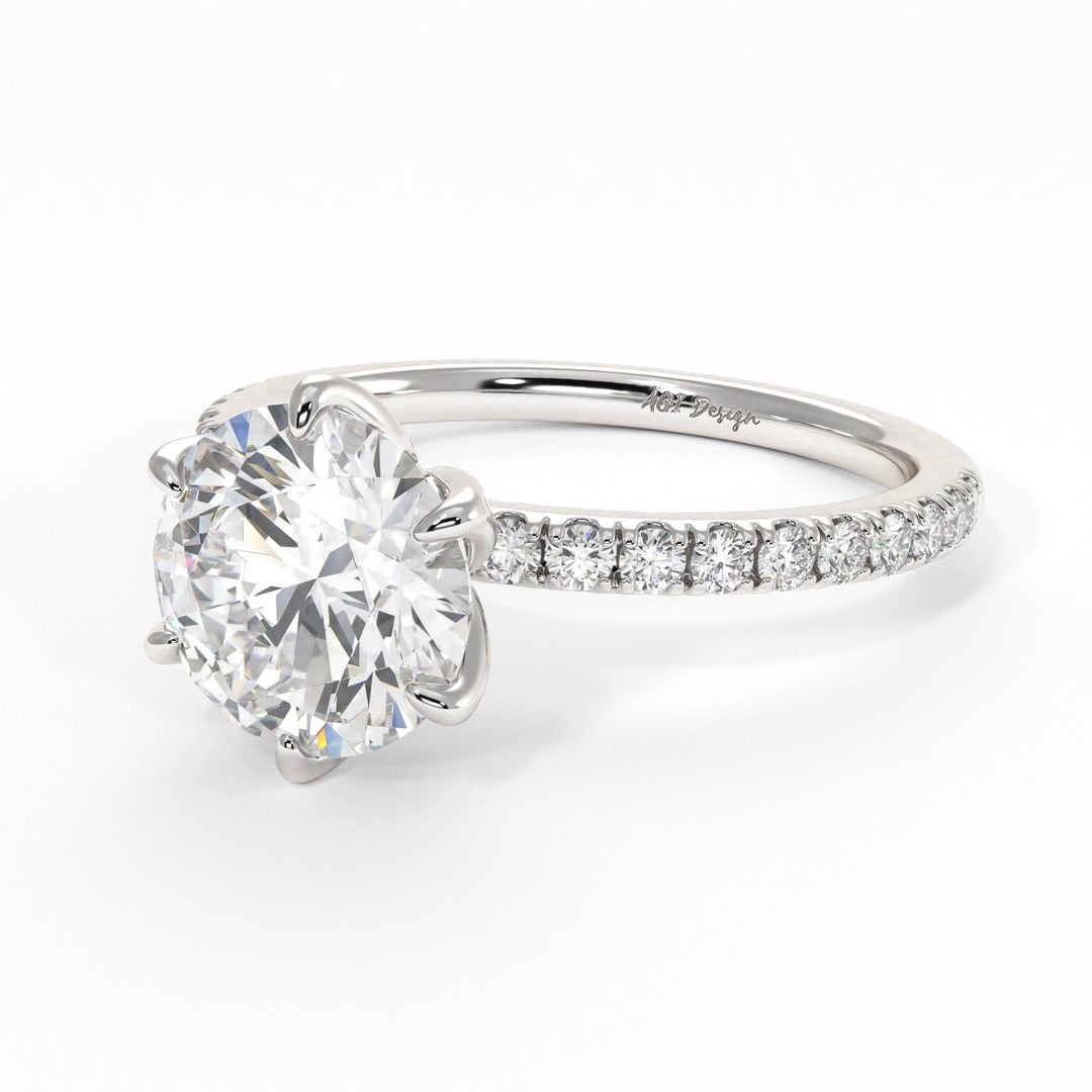AGI Design Melanie Round Lab Created Diamond Engagement Ring