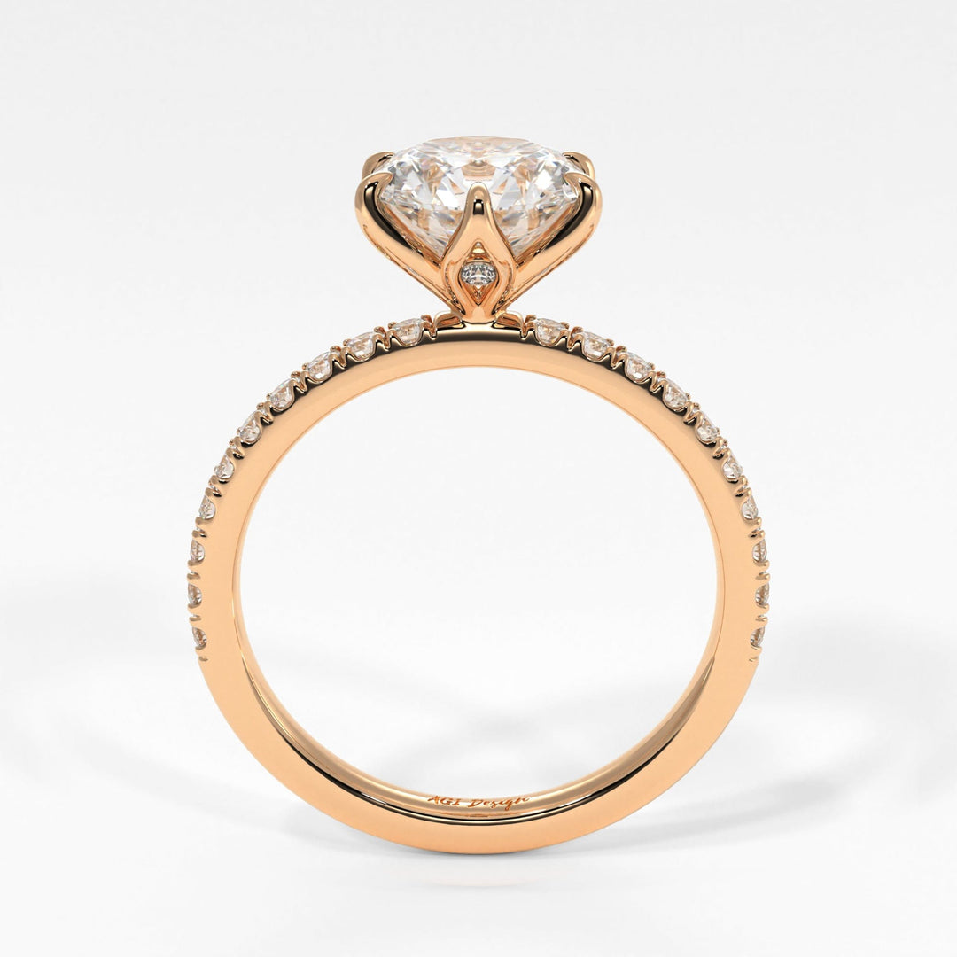 AGI Design Melanie Round Lab Created Diamond Engagement Ring