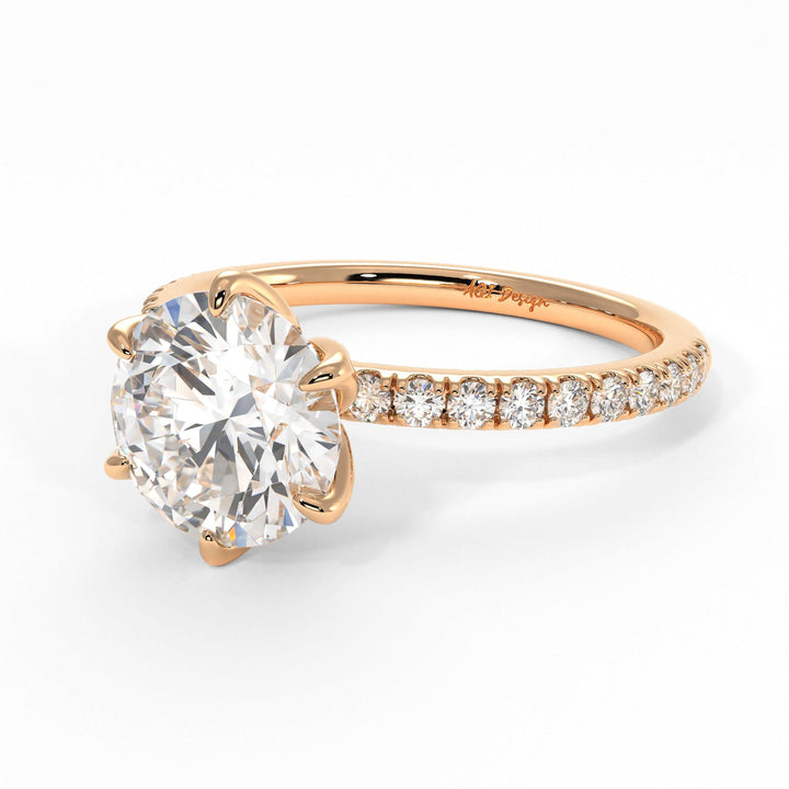 AGI Design Melanie Round Lab Created Diamond Engagement Ring