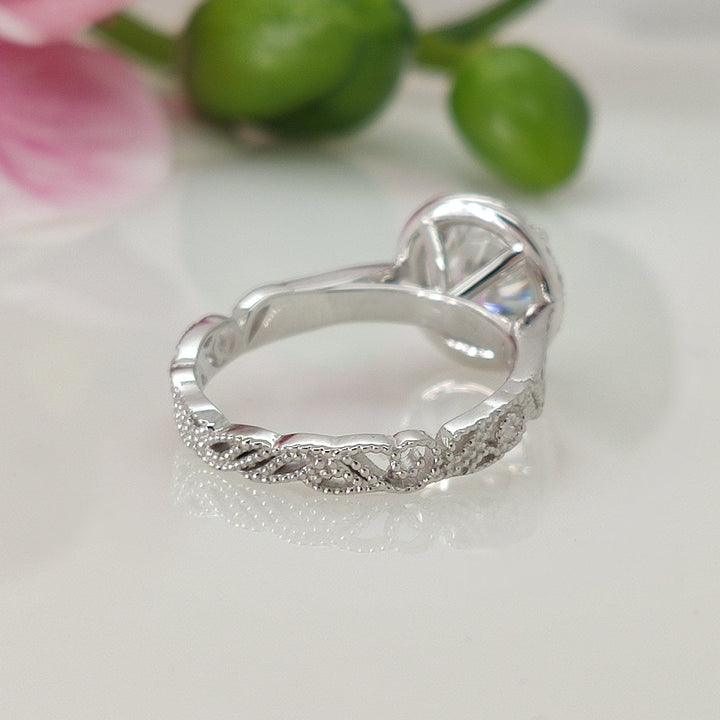 AGI Design Mila Round Lab Created Diamond Engagement Ring