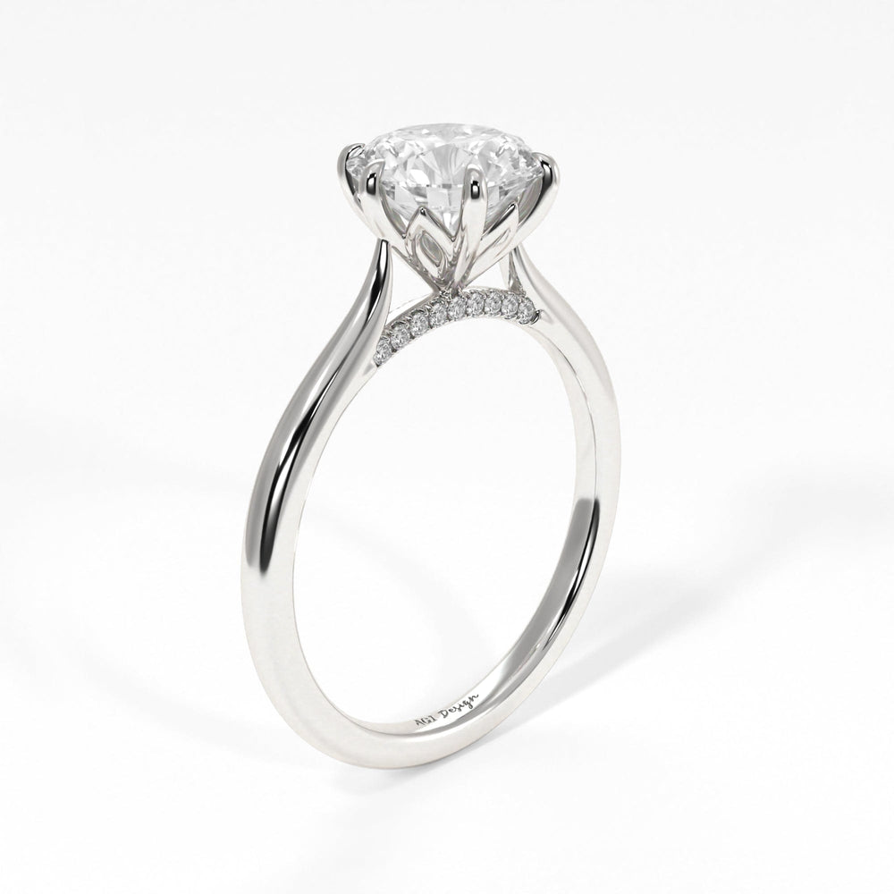 AGI Design Milana Round Lab Created Diamond Engagement Ring