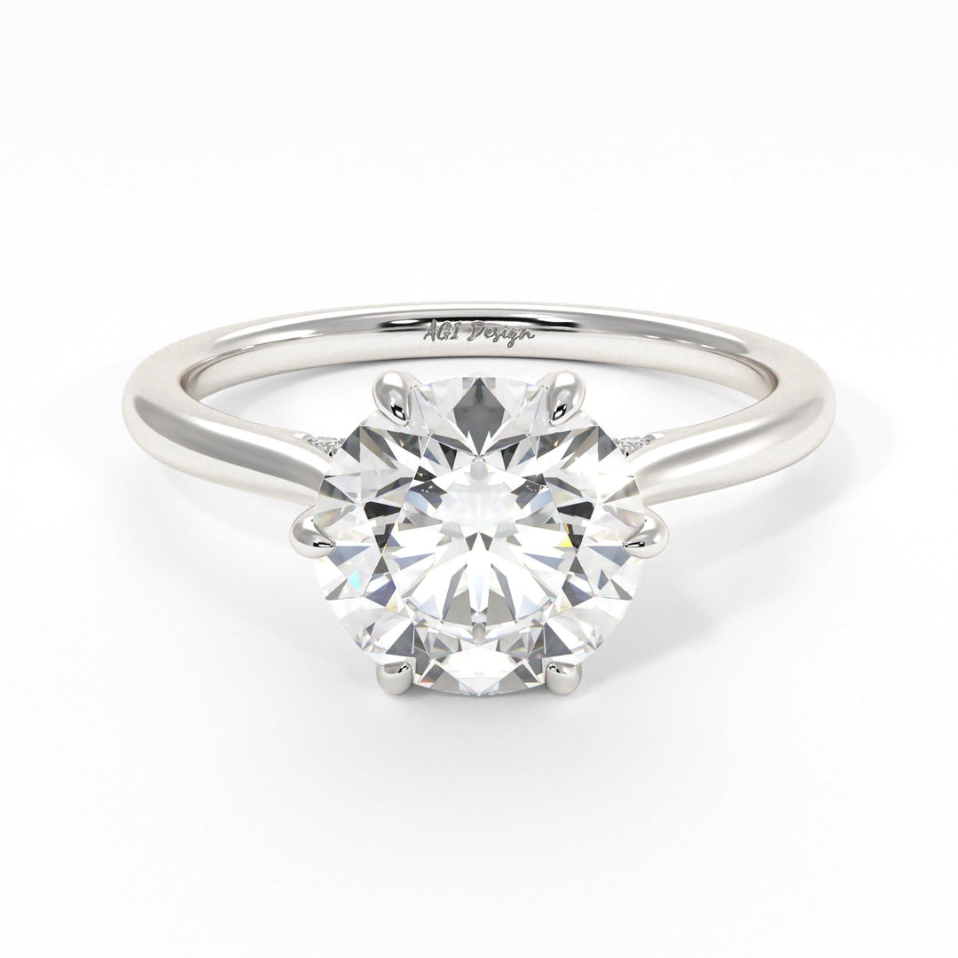 AGI Design Milana Round Lab Created Diamond Engagement Ring