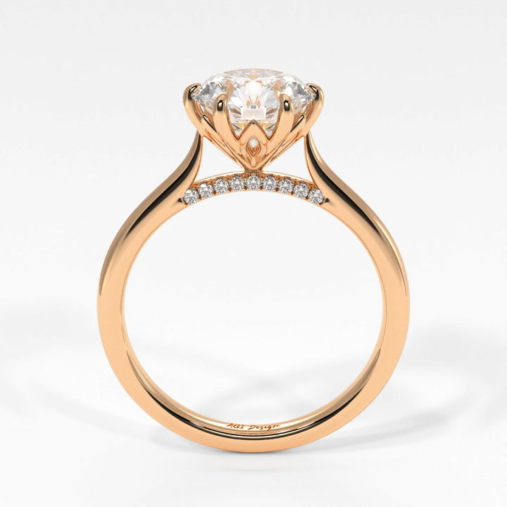 AGI Design Milana Round Lab Created Diamond Engagement Ring
