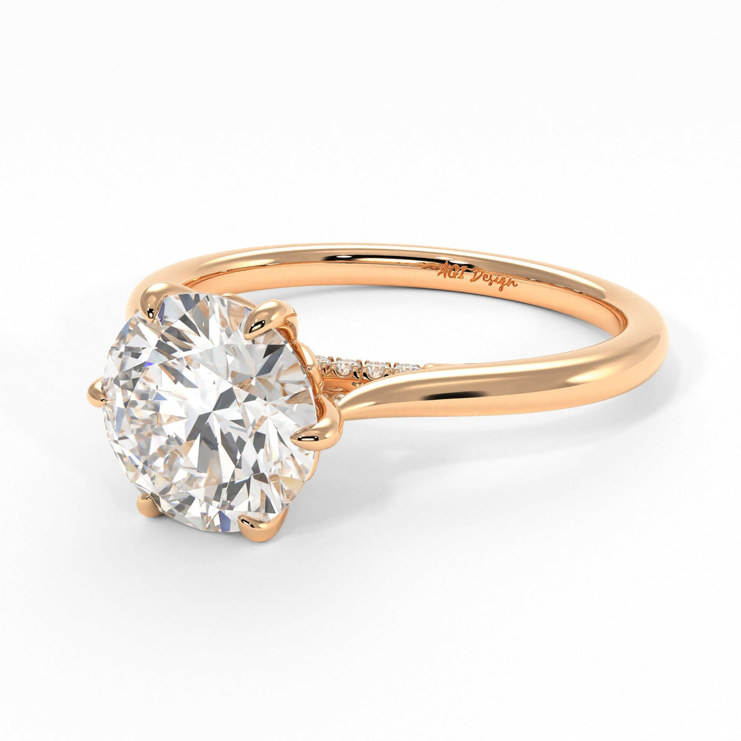 AGI Design Milana Round Lab Created Diamond Engagement Ring