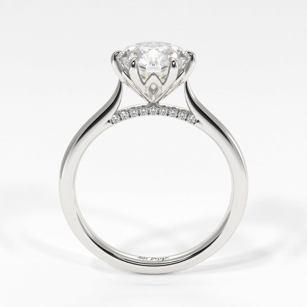 AGI Design Milana Round Lab Created Diamond Engagement Ring