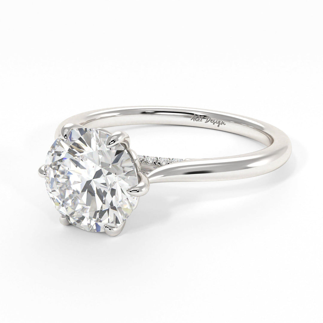 AGI Design Milana Round Lab Created Diamond Engagement Ring