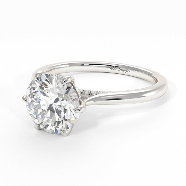 AGI Design Milana Round Lab Created Diamond Engagement Ring