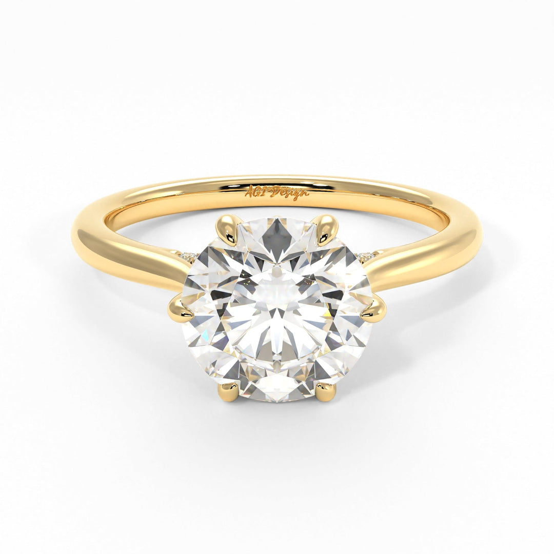 AGI Design Milana Round Lab Created Diamond Engagement Ring