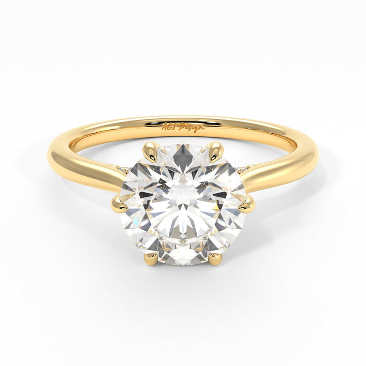 AGI Design Milana Round Lab Created Diamond Engagement Ring