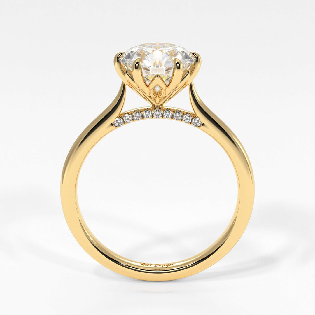 AGI Design Milana Round Lab Created Diamond Engagement Ring