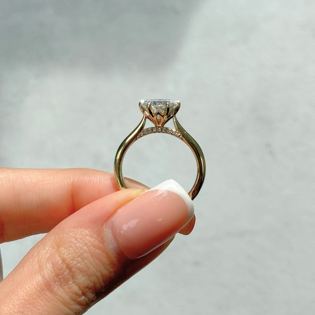 AGIDesignShop Milana Round Moissanite Tulip Engagement Ring