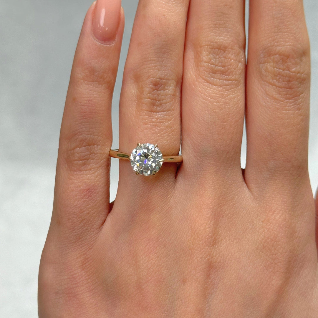 AGIDesignShop Milana Round Moissanite Tulip Engagement Ring