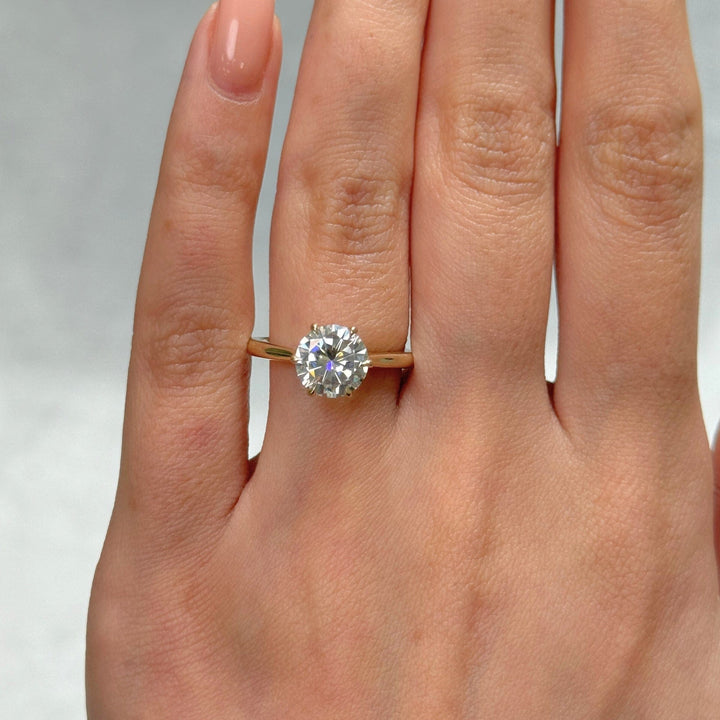 AGIDesignShop Milana Round Moissanite Tulip Engagement Ring
