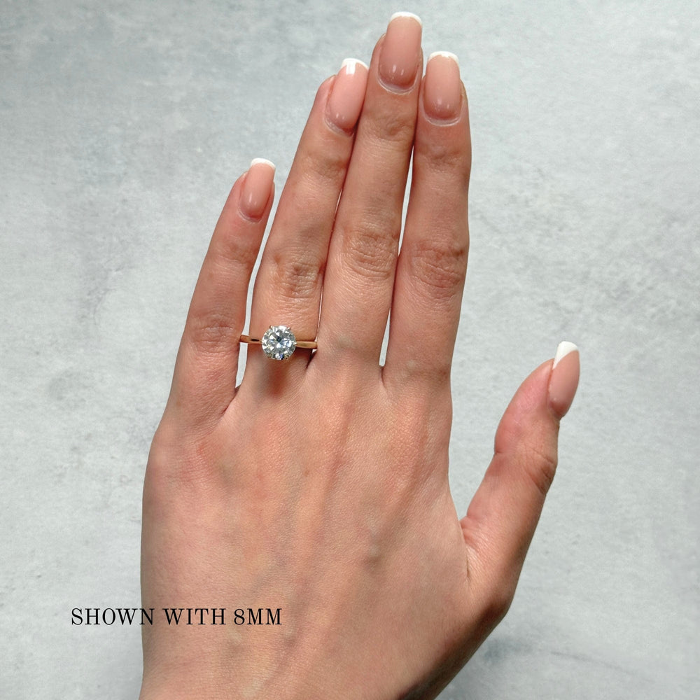 AGIDesignShop Milana Round Moissanite Tulip Engagement Ring