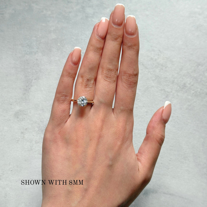 AGIDesignShop Milana Round Moissanite Tulip Engagement Ring