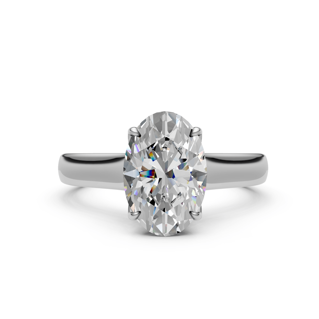 AGI Design Natasha Oval Lab Created Diamond Engagement Ring