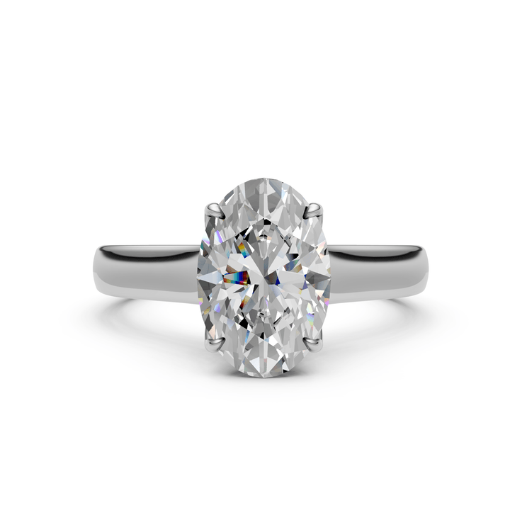 AGI Design Natasha Oval Lab Created Diamond Engagement Ring