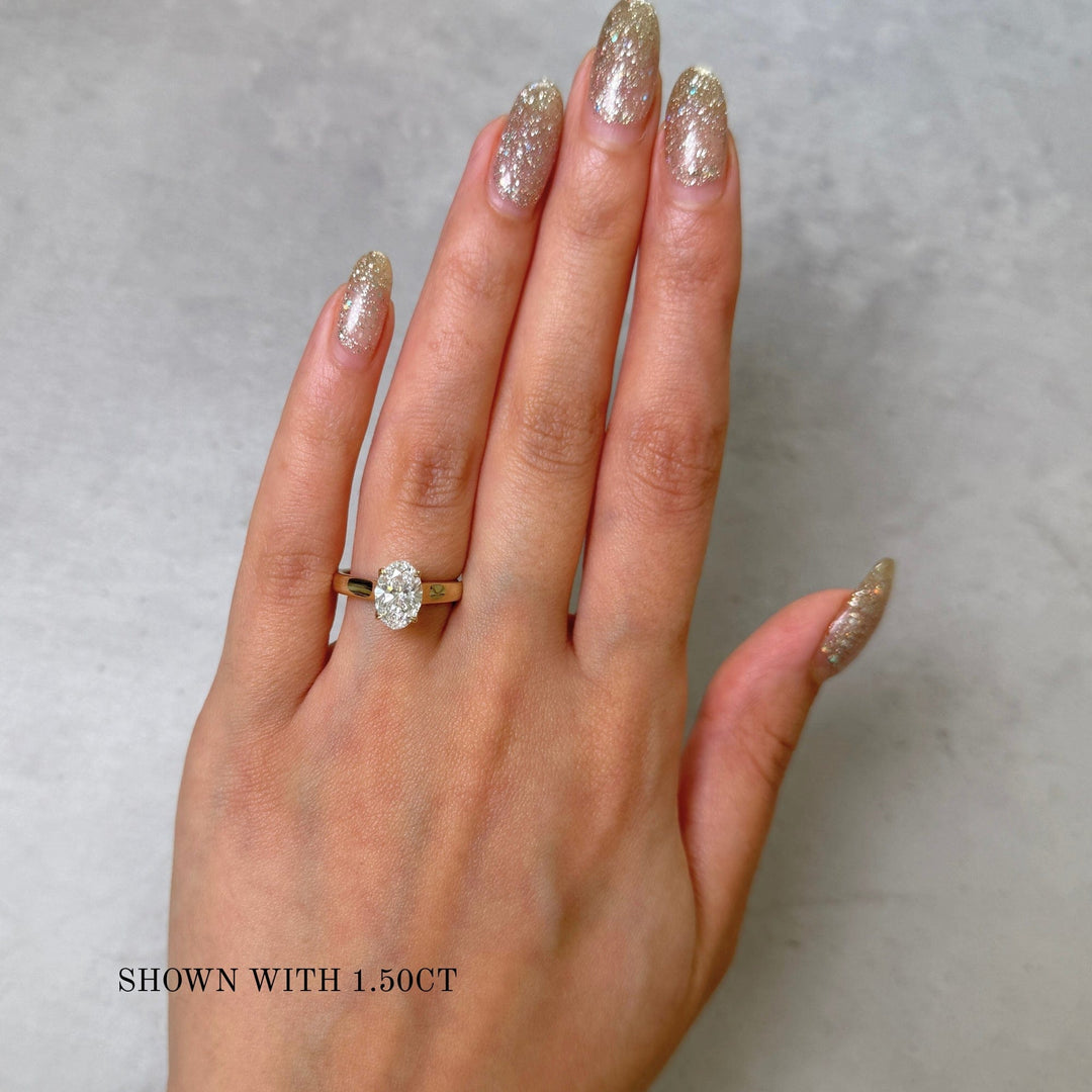 AGI Design Natasha Oval Lab Created Diamond Engagement Ring