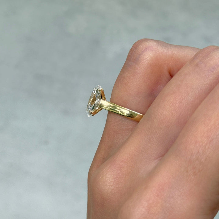 AGI Design Natasha Oval Lab Created Diamond Engagement Ring