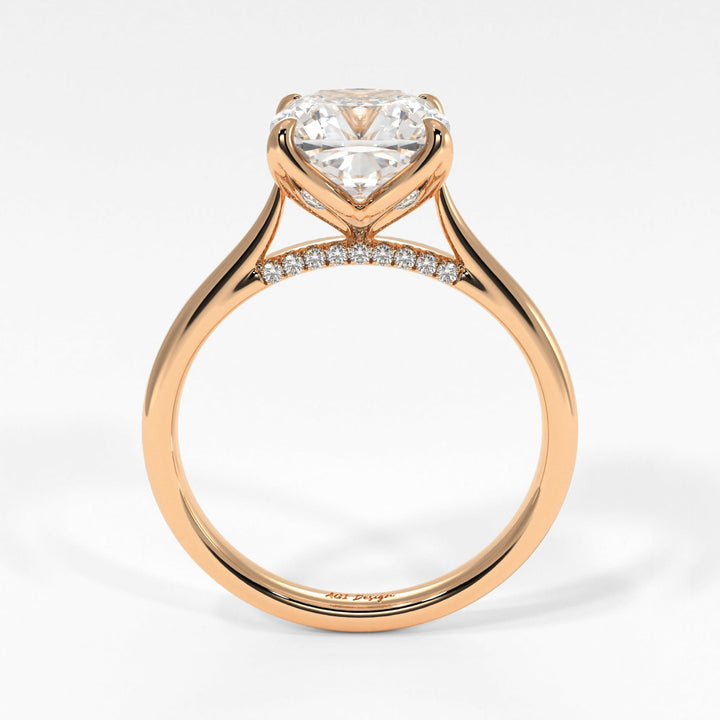 AGI Design Nora Cushion Cut Lab Created Diamond Engagement Ring